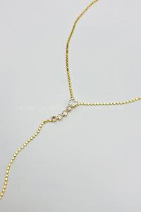 Lamelif Gold Kristal Taşlı Kalp Y Kolye