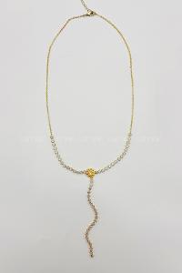 Lamelif Gold Su Yolu Taşlı Y Kolye