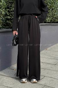 Lamelif Biyeli Eşofman Altı Siyah