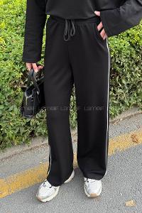 Lamelif Biyeli Modal Eşofman Siyah