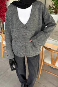 Lamelif Cepli Hırka Gri