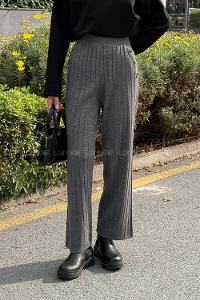 Lamelif Düğme Detaylı Pantolon Gri