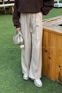 Lamelif İp Detaylı Pantolon Bej