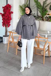 Lamelif Kemerli Panço Gri