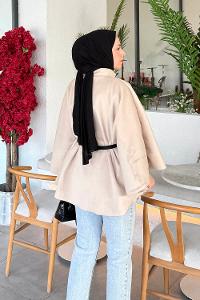 Lamelif Kemerli Panço Krem