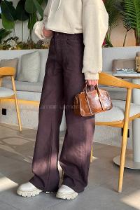 Lamelif Palazzo Yırtık Jean Kahverengi