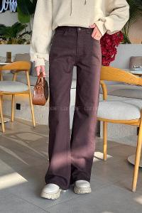 Lamelif Palazzo Yırtık Jean Kahverengi