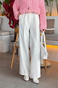 Lamelif Pensli Pantolon Ekru