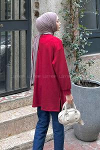 Lamelif Armalı Tesettür Sweat Bordo