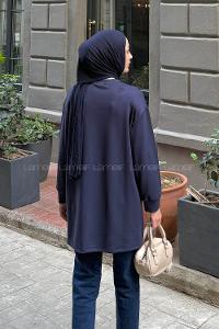Lamelif Armalı Tesettür Sweat Lacivert