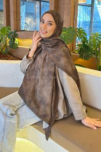 Army Green Cotton Fabric Flowering Shawl