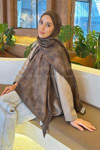 Army Green Cotton Fabric Flowering Shawl