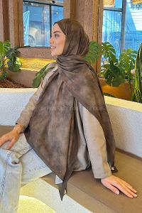 Army Green Cotton Fabric Flowering Shawl