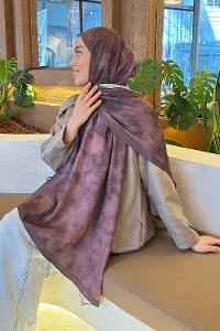 Lamelif Bulut Desen Bambu Şal Gül Kurusu