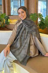 Lamelif Bulut Desen Bambu Şal Haki