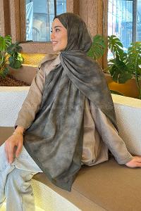 Lamelif Bulut Desen Bambu Şal Haki