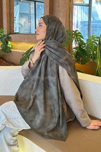 Lamelif Bulut Desen Bambu Şal Haki