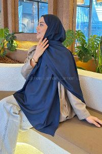 Lamelif Bulut Desen Bambu Şal Lacivert