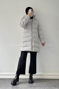 Lamelif Fermuarlı Şişme Mont Gri