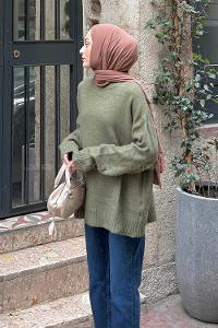 Lamelif Salaş Dokulu Kazak Haki