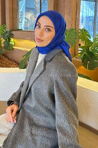 Lamelif Star Eşarp Saks Mavisi