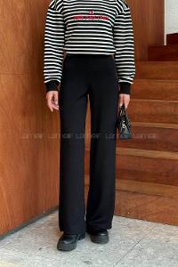 Lamelif Bel Lastikli Modal Eşofman Altı Siyah