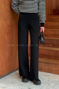 Lamelif Bel Lastikli Modal Eşofman Altı Siyah