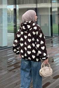 Lamelif Kapli Polar Sweatshirt Kahverengi