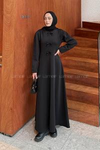 Lamelif Kurdela Detaylı Scuba Elbise Siyah