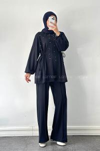 Lamelif Oysho Taşlı İkili Takım Lacivert