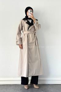 Lamelif Garnili Uzun Trenç Kum Beji