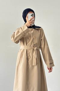 Lamelif Garnili Uzun Trenç Sütlü Kahve