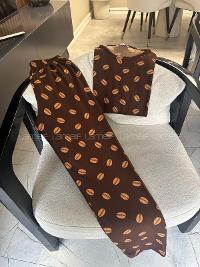 Lamelif Kahve Çekirdeği Detaylı Pijama Takımı