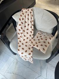 Lamelif Kahve Çekirdeği Detaylı Pijama Takımı