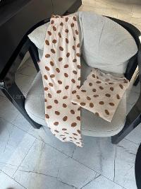 Lamelif Kahve Çekirdeği Detaylı Pijama Takımı