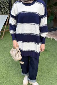 Navy Blue Turtle Neck Long Arm Jumper