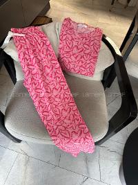 Lamelif Kalp Desenli Pijama Takımı