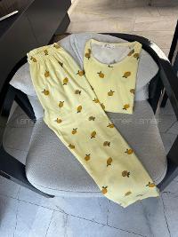 Lamelif Limon Detaylı Pijama Takımı