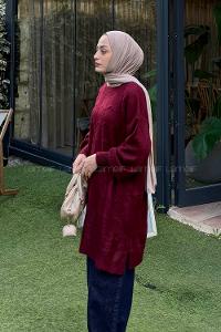 Claret Red Turtle Neck Long Arm Jumper