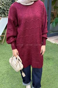 Claret Red Turtle Neck Long Arm Jumper