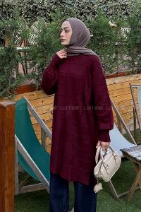 Claret Red Crew Neck Long Arm Jumper