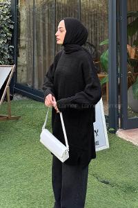 Lamelif Yumoş Triko Kazak Siyah