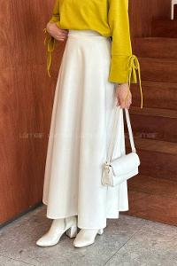 Lamelif Kaşe Etek Beyaz