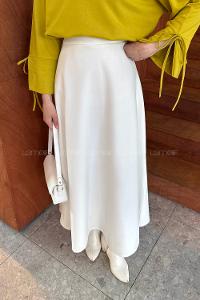 Lamelif Kaşe Etek Beyaz
