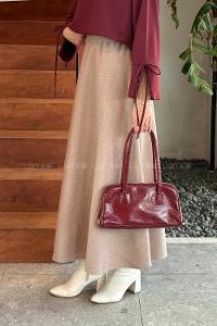 Lamelif Kaşe Etek Soft Kahve