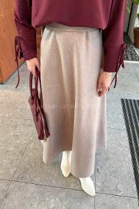 Lamelif Kaşe Etek Soft Kahve