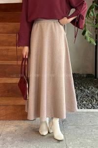 Lamelif Kaşe Etek Soft Kahve