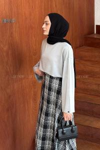 Lamelif Kol Armalı Sweatshirt Gri