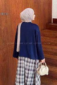 Lamelif Kol Armalı Sweatshirt Lacivert