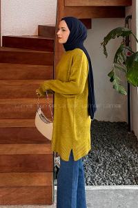 Oil Green Turtle Neck Long Arm Jumper